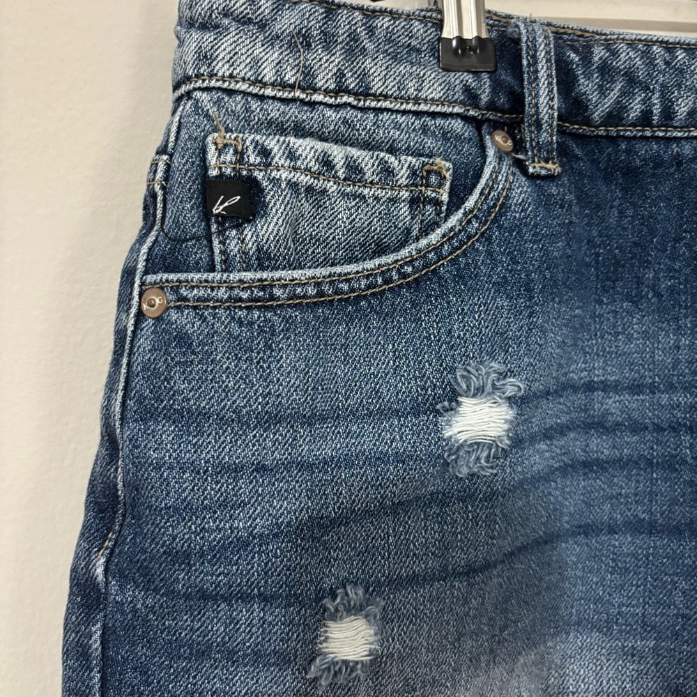 KanCan Blue Distressed Jean Denim Shorts‎ Raw Hem - Picture 3 of 8